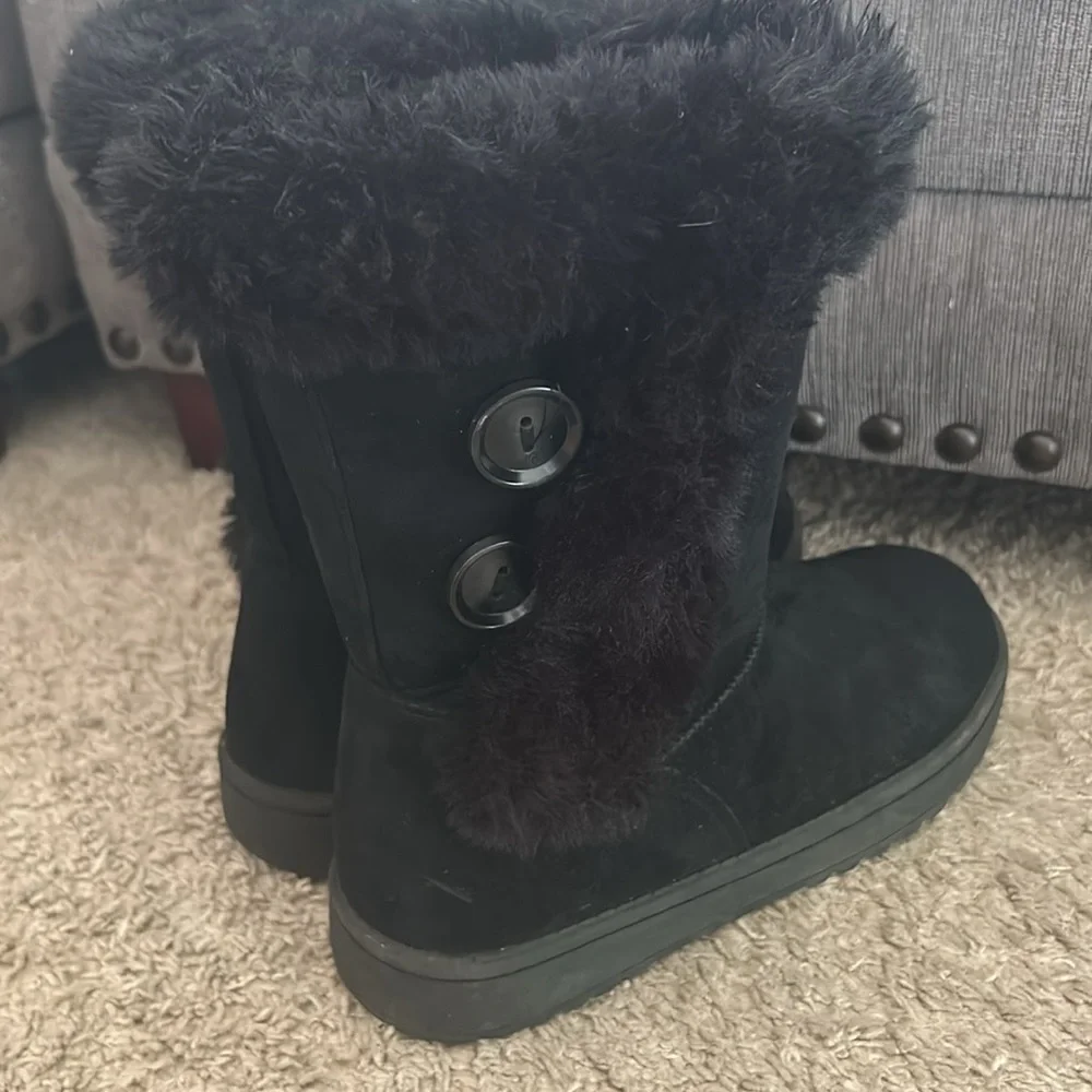 SO Girls Black Faux Fur Winter boots 4